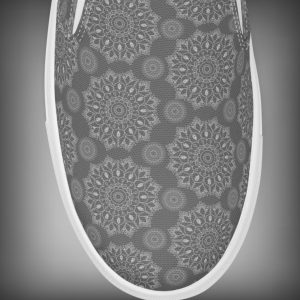 Gray Mandala Slip On Canvas Shoes For Men