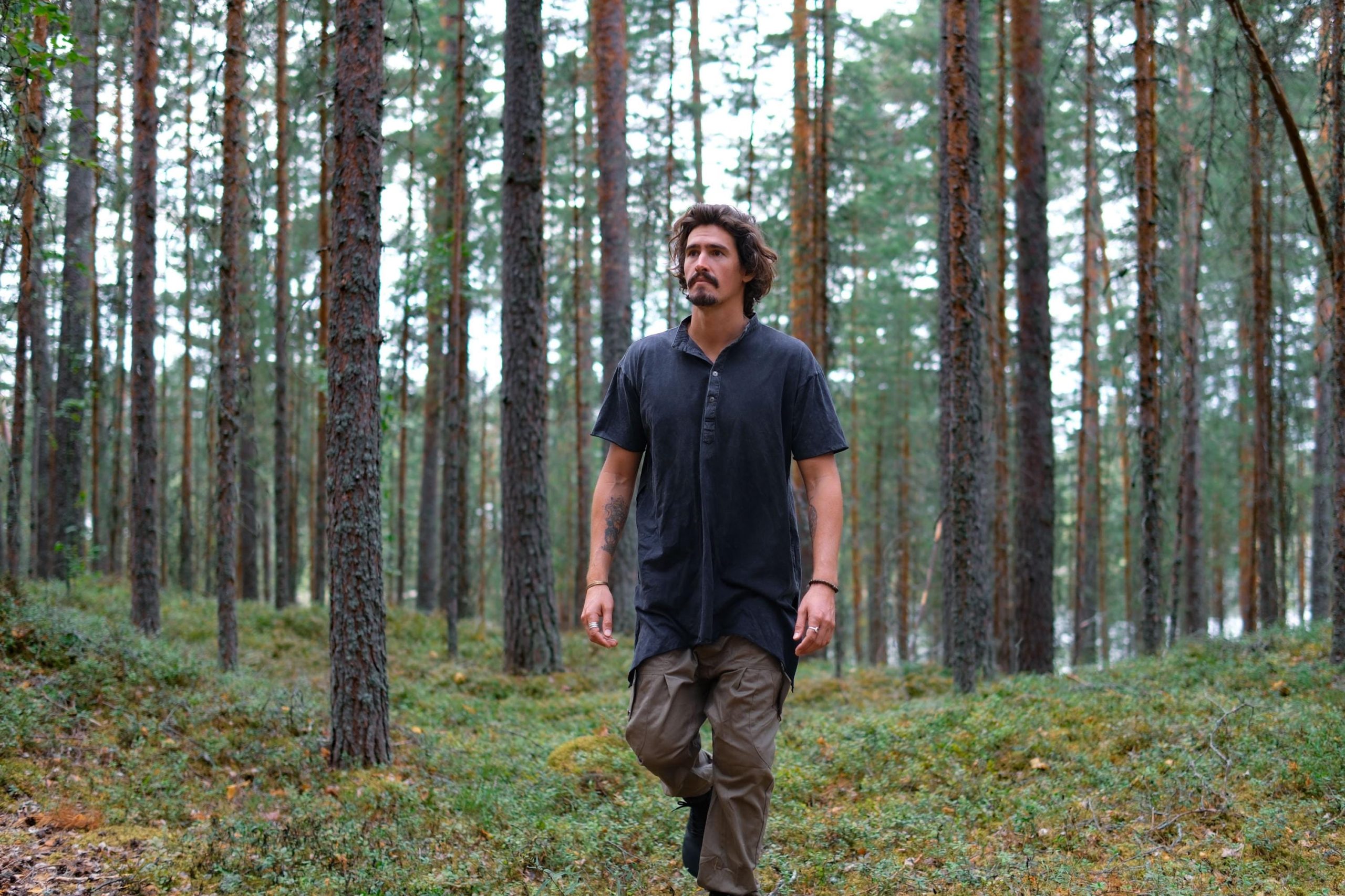 Men's Bamboo Kurta Shirt: Asymmetrical Boho Tunic Top Men's Bamboo Kurta Shirt: Asymmetrical Boho Tunic Top