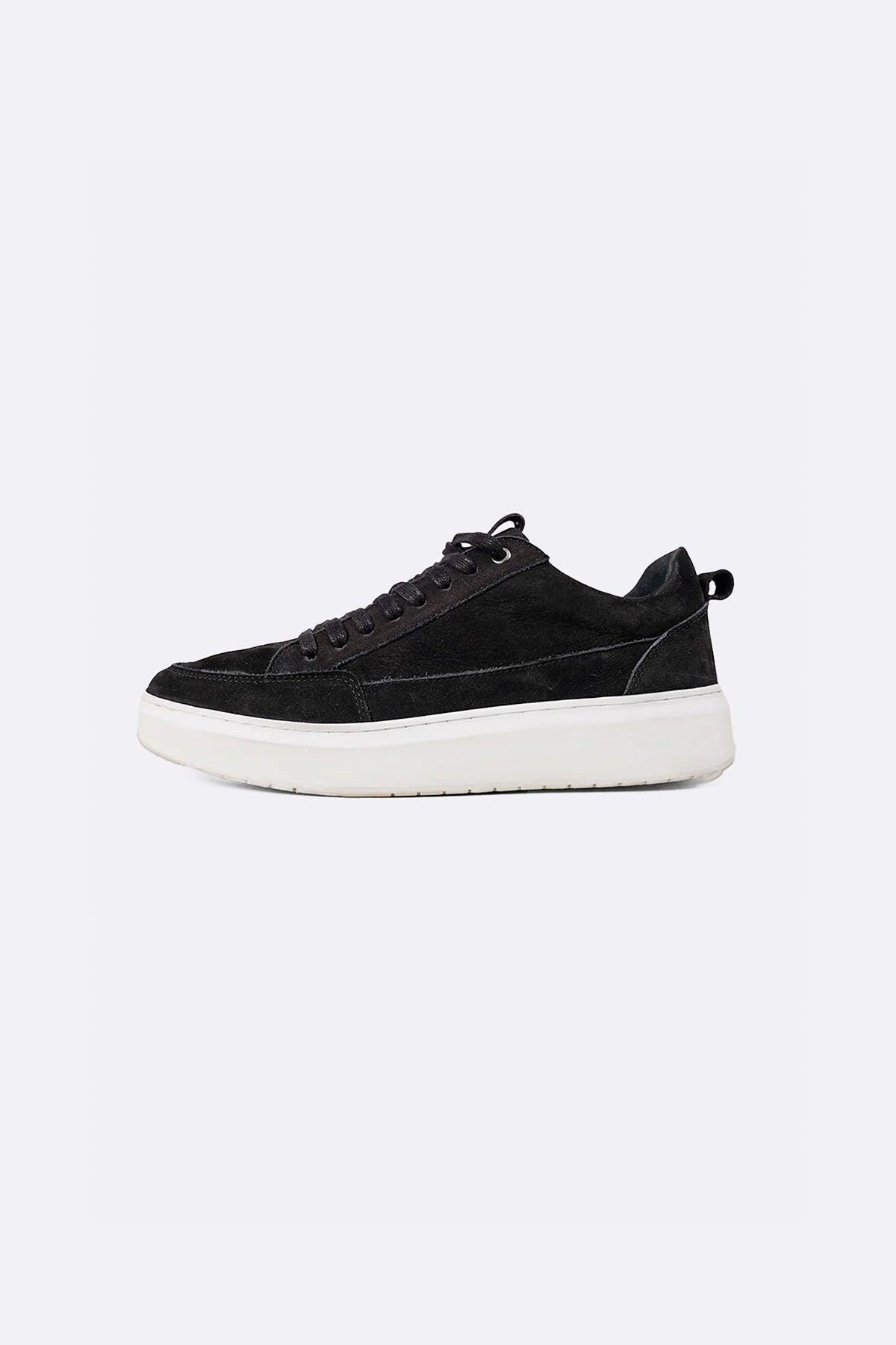 Men's Black Canvas Sneakers With White Platform Sole Men's Black Canvas Sneakers With White Platform Sole
