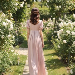 Blush Pink Whisper Puff Sleeve Dress Dreamy Empire