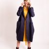 Blue Linen Blazer: Women's Oversized Longline Jacket