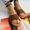 Braided Brown Sandals Leather Slingback Open Toe Summer