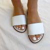 Slide Sandals White Leather Wedding Bridal Shoes Made
