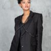 Black Linen Blazer Womens: Oversized Summer Jacket Plus