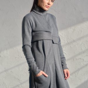 Avant Garde Cotton Jumpsuit Set Asymmetrical Top Drop