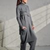 Avant Garde Cotton Jumpsuit Set Asymmetrical Top Drop