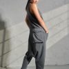 Casual Drop Crotch Jumpsuit Women Baggy With Cargo