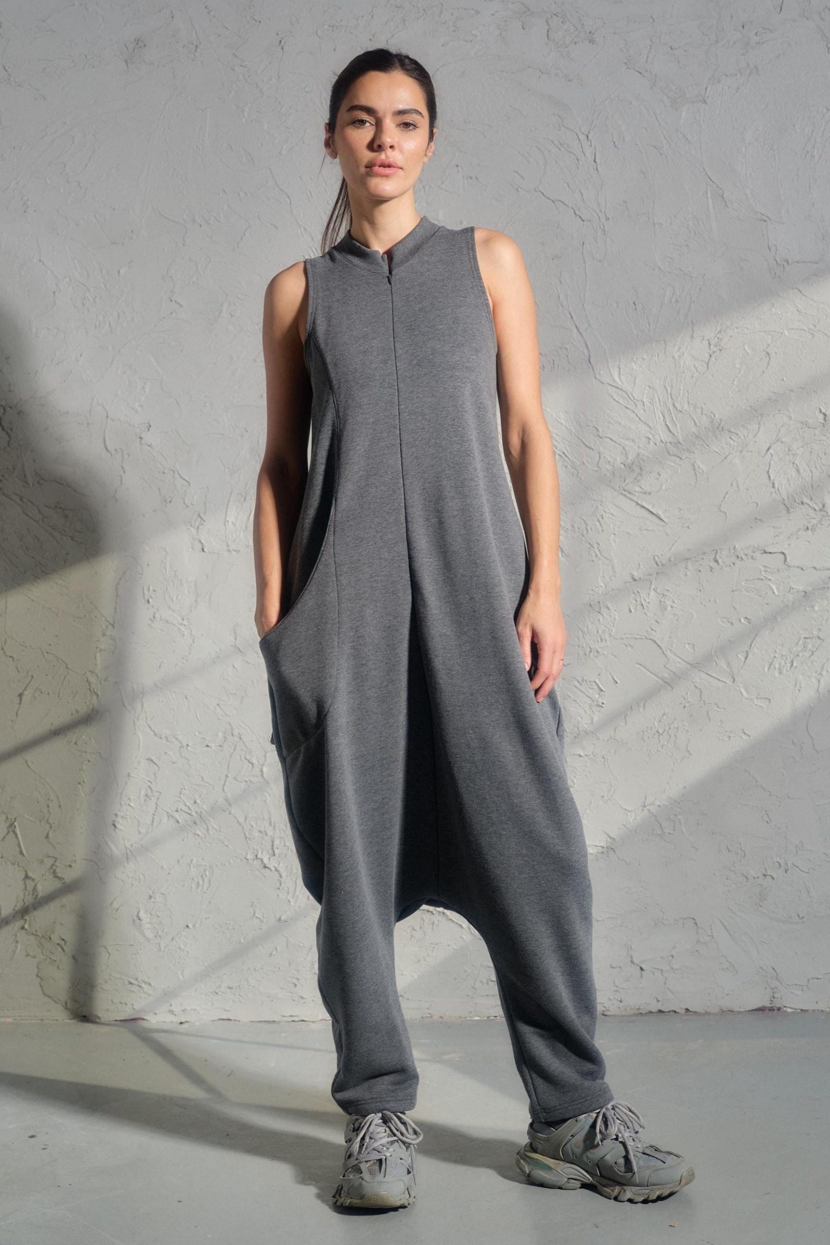 Casual Drop Crotch Jumpsuit Women Baggy With Cargo Casual Drop Crotch Jumpsuit Women Baggy With Cargo