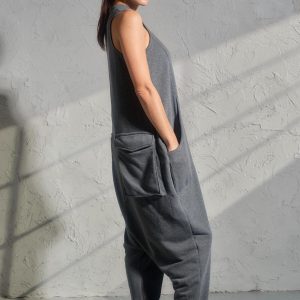 Casual Drop Crotch Jumpsuit Women Baggy With Cargo