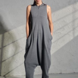 Casual Drop Crotch Jumpsuit Women Baggy With Cargo