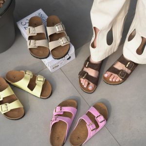 Yellow Orthopedic Sandals For Women Comfortable Slide Wide