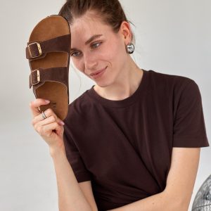 Brown Suede Orthopedic Women S Sandals Comfortable Arch