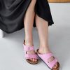 Orthopedic Pink Suede Sandals For Women Summer Slip