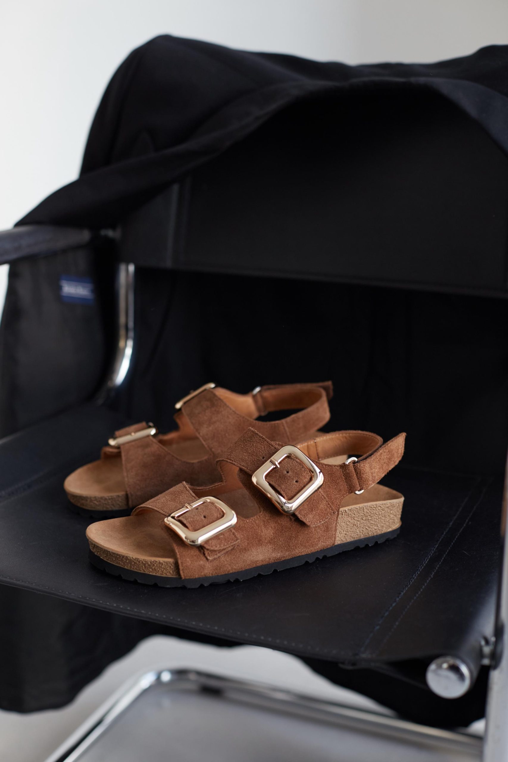 Leather Cocoa Sandals Suede Cork Footbed Adjustable Buckle Leather Cocoa Sandals Suede Cork Footbed Adjustable Buckle