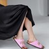 Women S Orthopedic Pink Suede Sandals Adjustable Arch