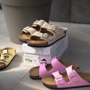 Women S Orthopedic Pink Suede Sandals Adjustable Arch