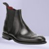 Handmade Leather Wingtip Brogue Chelsea Boots Black