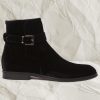 Handmade Black Leather Boots: Men's Suede Shoes