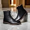 Handmade Leather Wingtip Boots Warm Plush Lining Goodyear